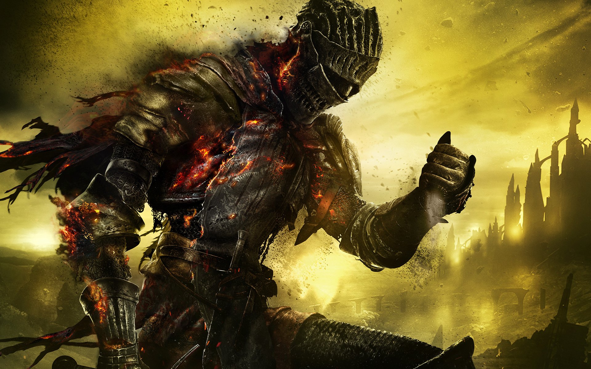 dark souls 3 krieger ritter rüstung rüstung löcher himmel namco bandai games from software