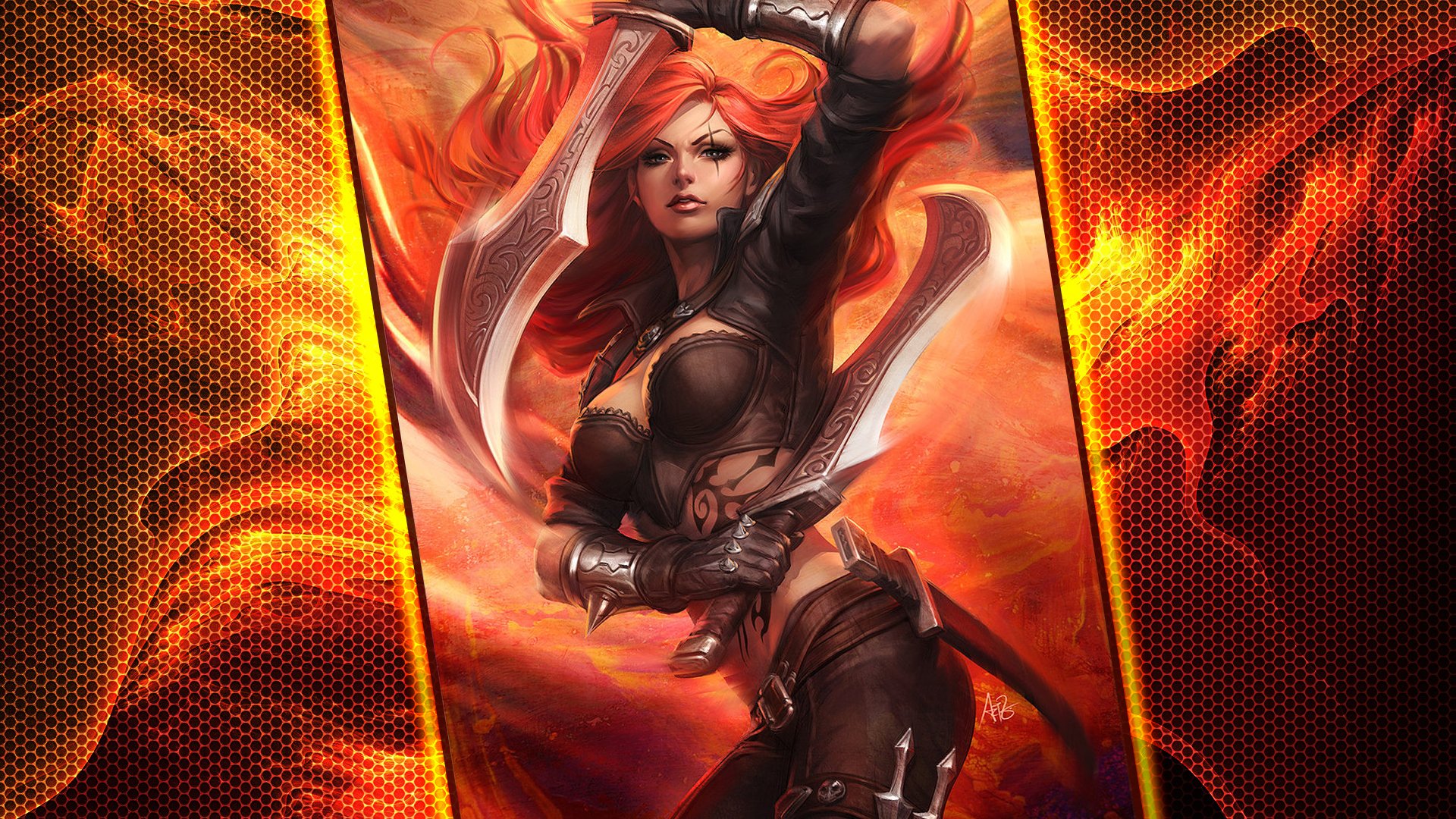 league of legends lol katarina girl blade pose tattoo