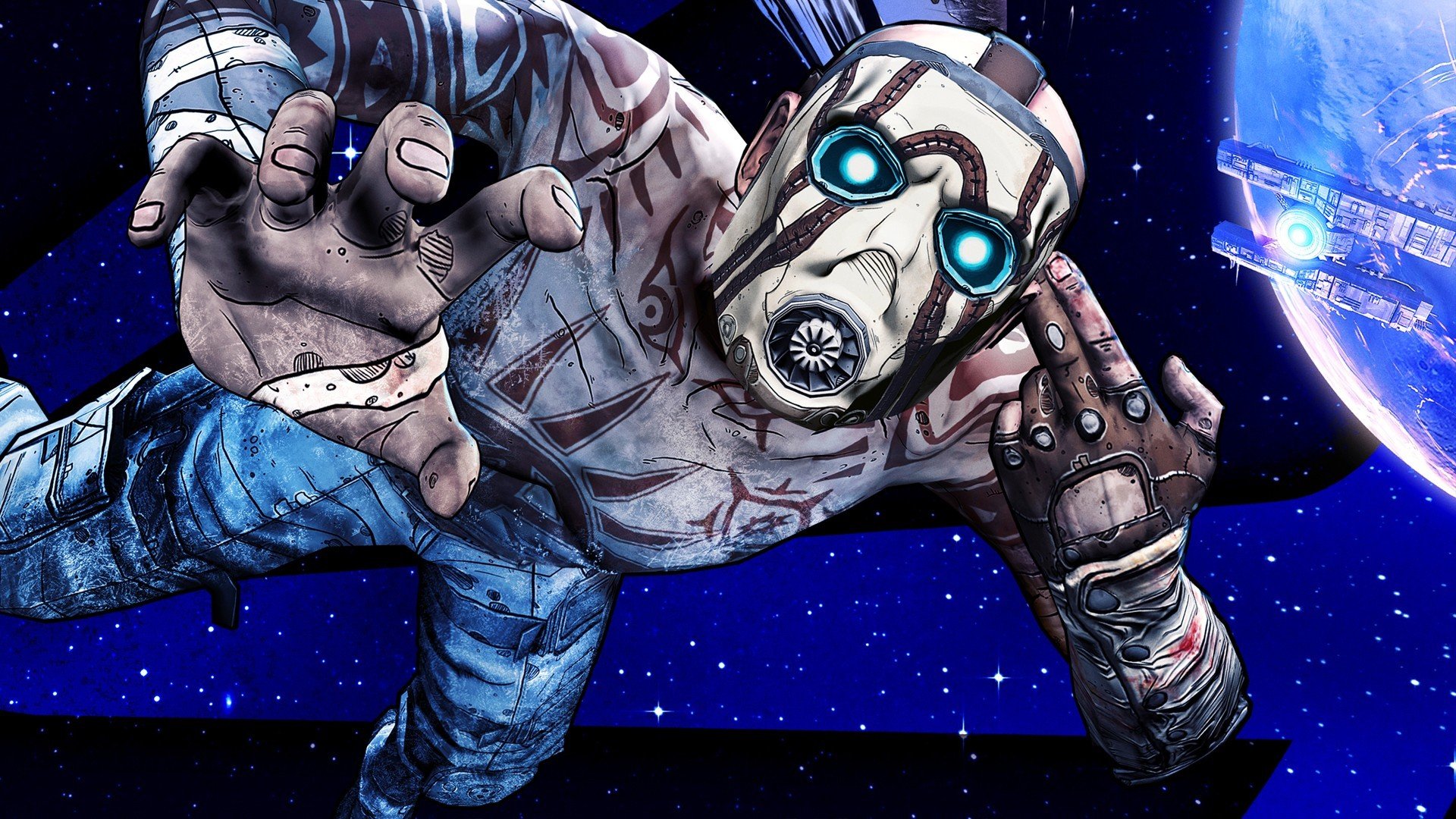 borderlands : pre-follower gearbox software 2k games 2k australia raum bösewicht maske sterne satellit mond blick schiff raumschiff licht