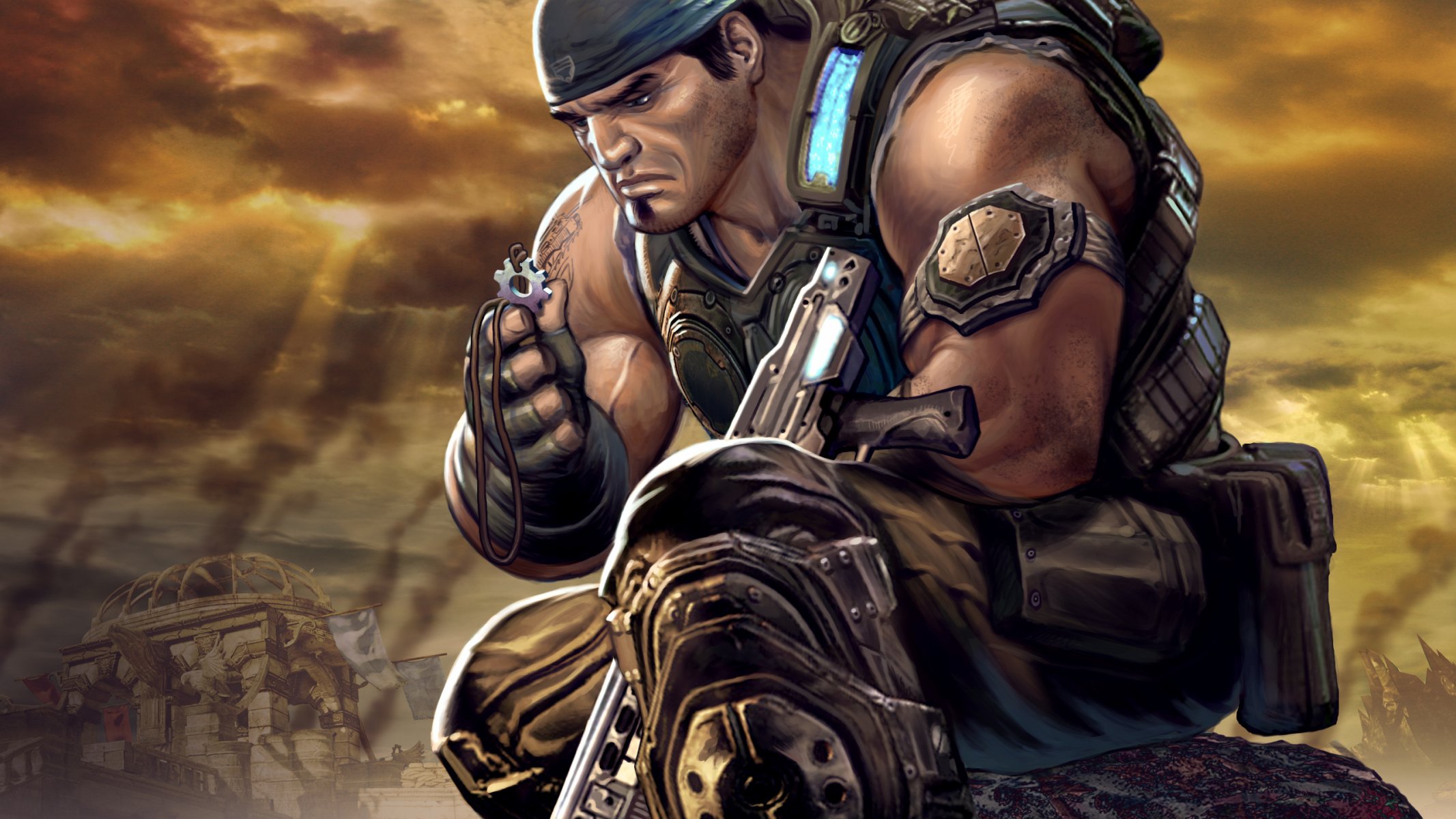 marcus fenix żołnierz sztuka gears of war