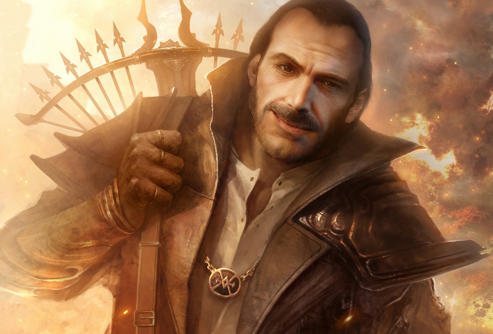 tamplierpainter diablo iii lyndon fan art hombre ballesta sonrisa anillos fuego