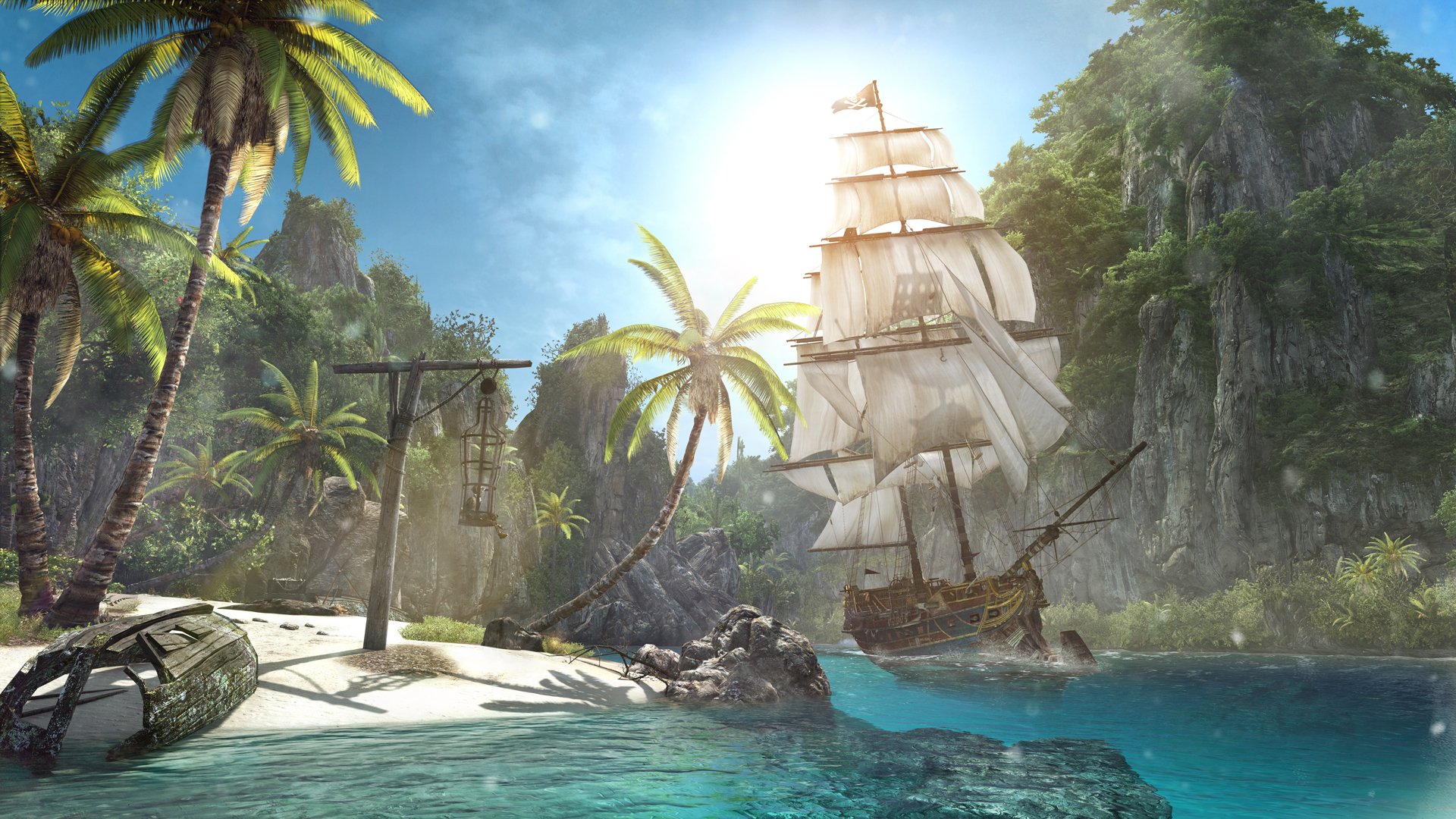 assassins creed iv: black flag küste strand insel schiff