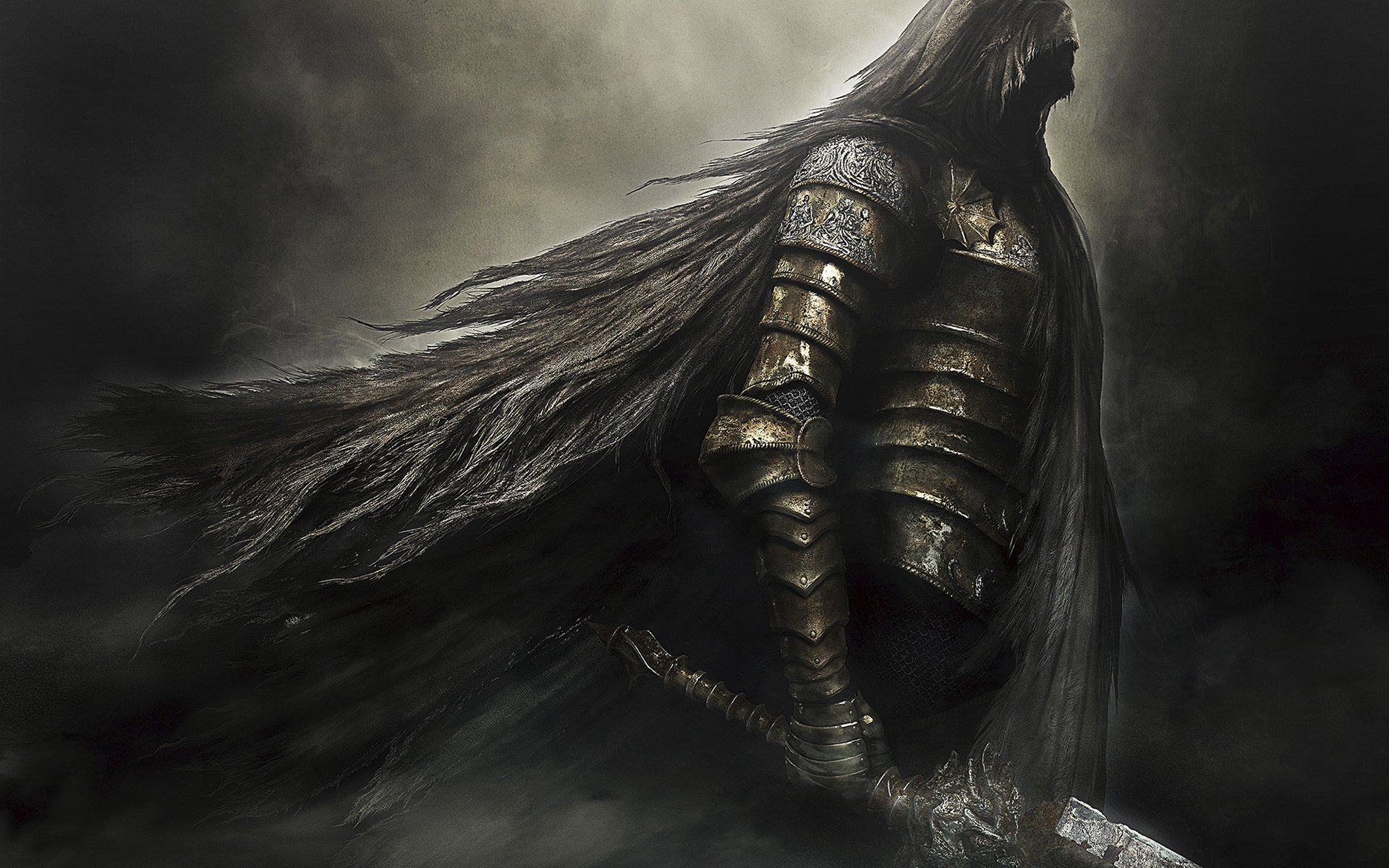 dark souls ii : стипендиат первый грех dark souls 2 рыцарь меч темнота доспехи броня капюшон from software namco bandai game