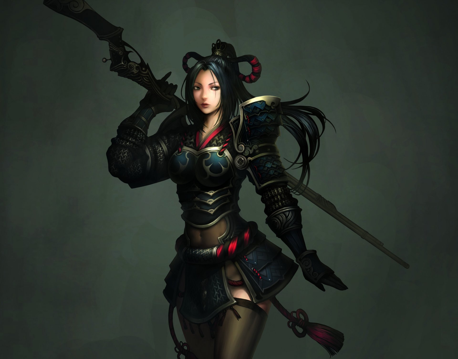 atlantica online art girl weapon the gun background