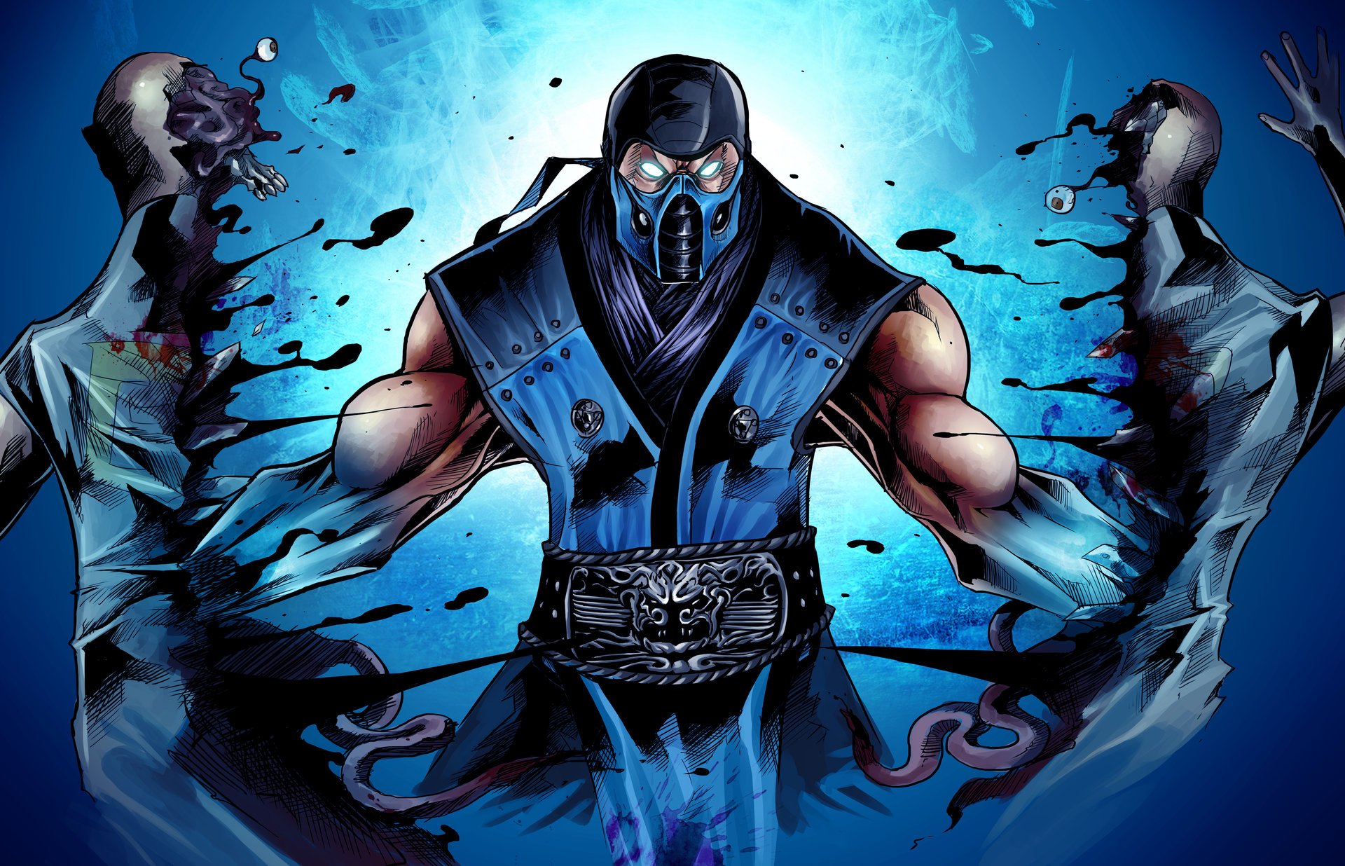 mortal kombat sub-zero ninja lutte