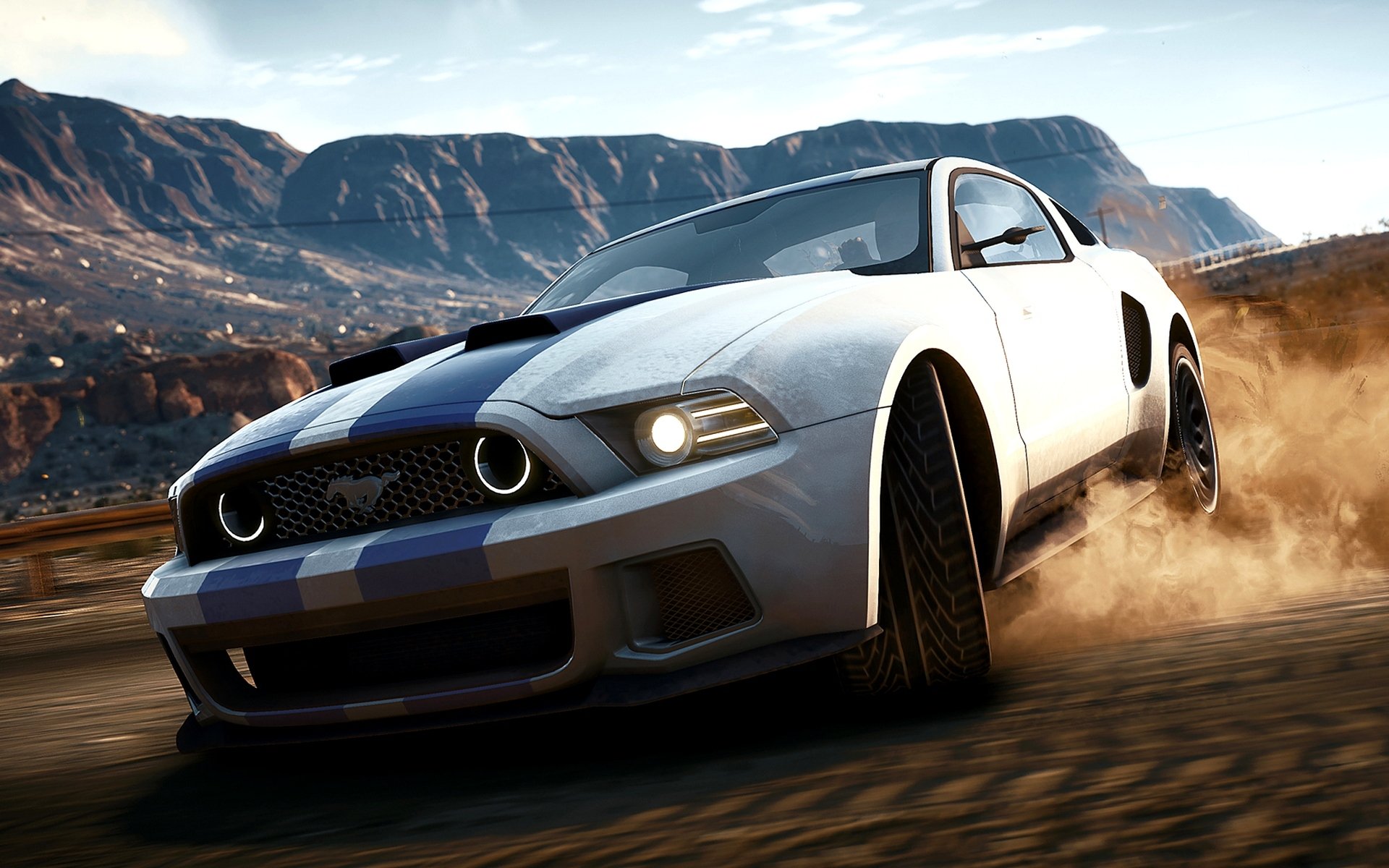 gra nfs need for speed rywalizacja ford mustang shelby prędkość ścinanie drift pył samochód poślizg drift piasek