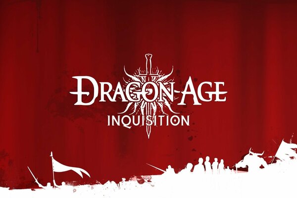 Vektor-Bildschirmschoner in roter Farbe aus dem Spiel Dragon Age