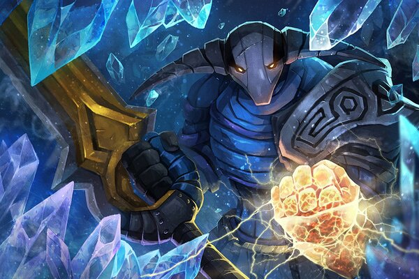 Chevalier voyou de glace avec une épée dans le jeu dota 2