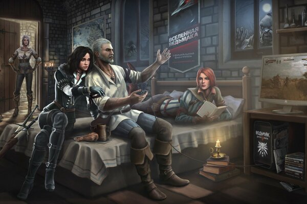 The Witcher and the beauties alone in a modern way