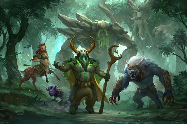 Ricky, Ursa, the enchantress and the ancient protector in the forest