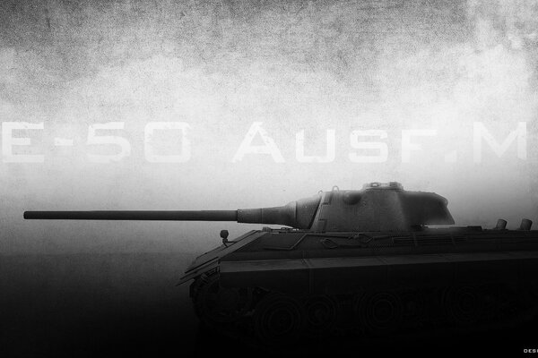 A tank standing in a dark gray fog