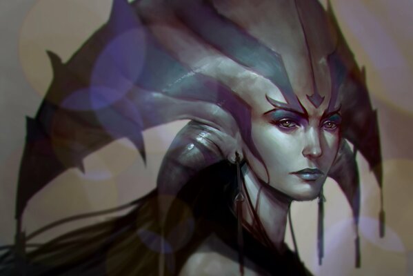 Art face of a girl from dota