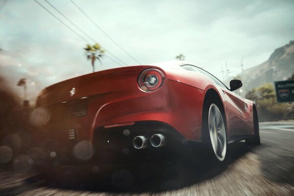 Need for speed rivals car in a skid