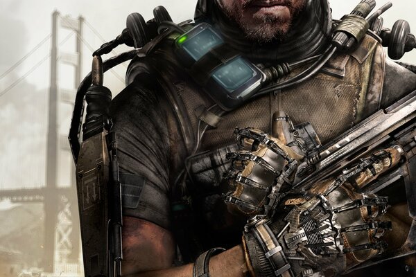 Call of Duty: Advanced warfare. Ein Soldat im Exoskelett