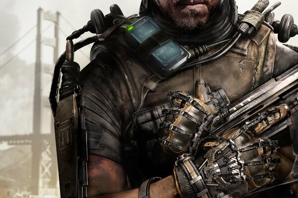 Call of duty: guerra avanzada. Soldado en un exoesqueleto