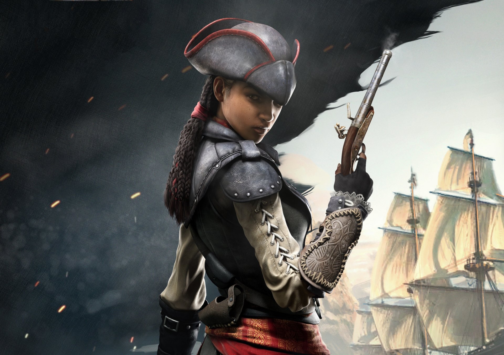 assassins creed iv: bandera negra chica asesino pirata evelina