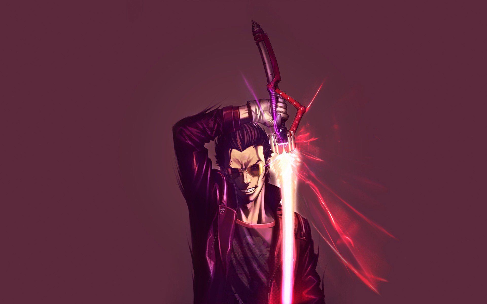 no more heroes travis touchdown goichi suda anime sunglasses sword