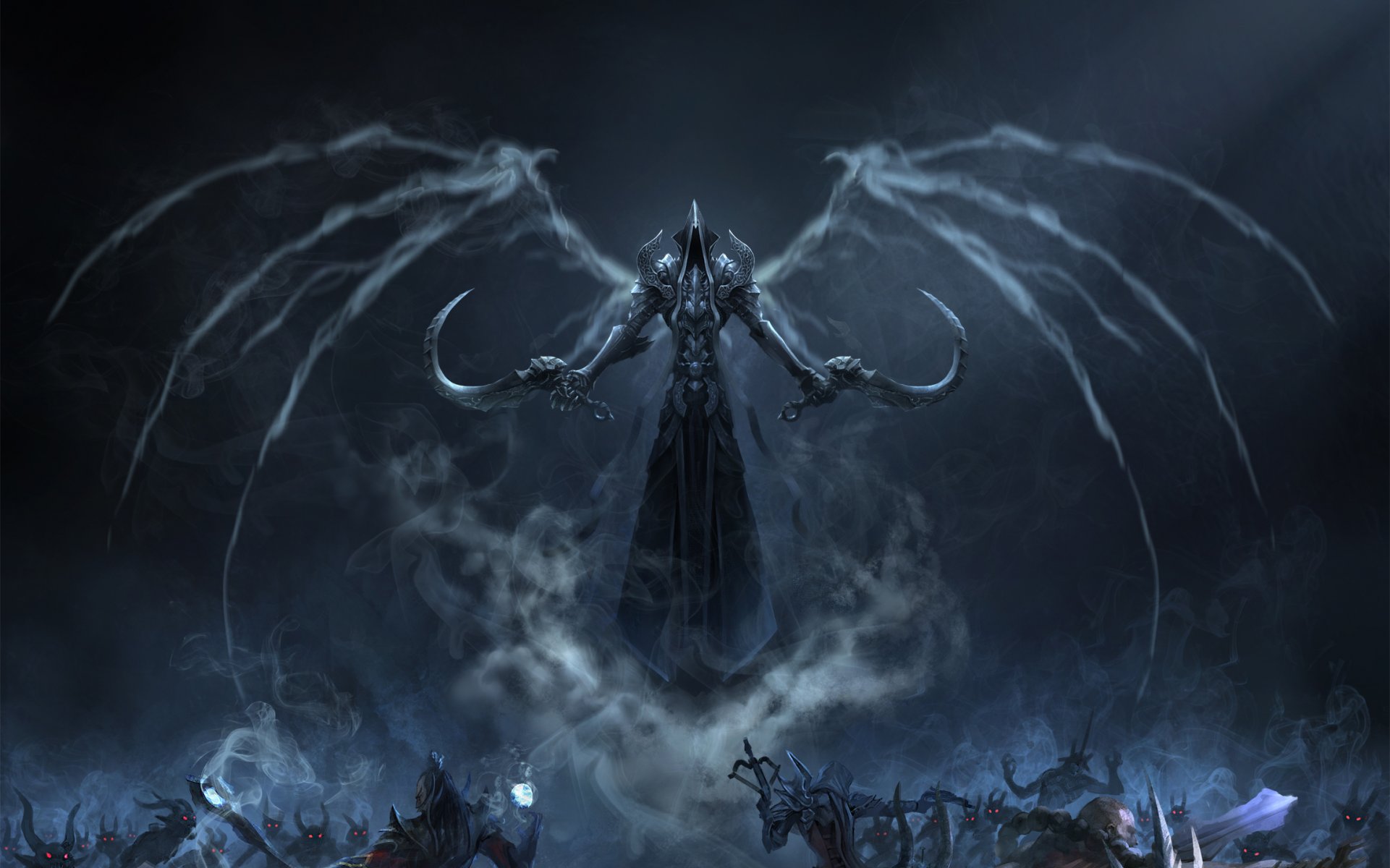 diablo iii: reaper of souls malthael reaper ange de la mort diablo 3 art sbires personne ne peut arrêter la mort blizzard deamons malthael ange de la mort reaper of souls fan art blizzard entertainment jeux vidéo fond