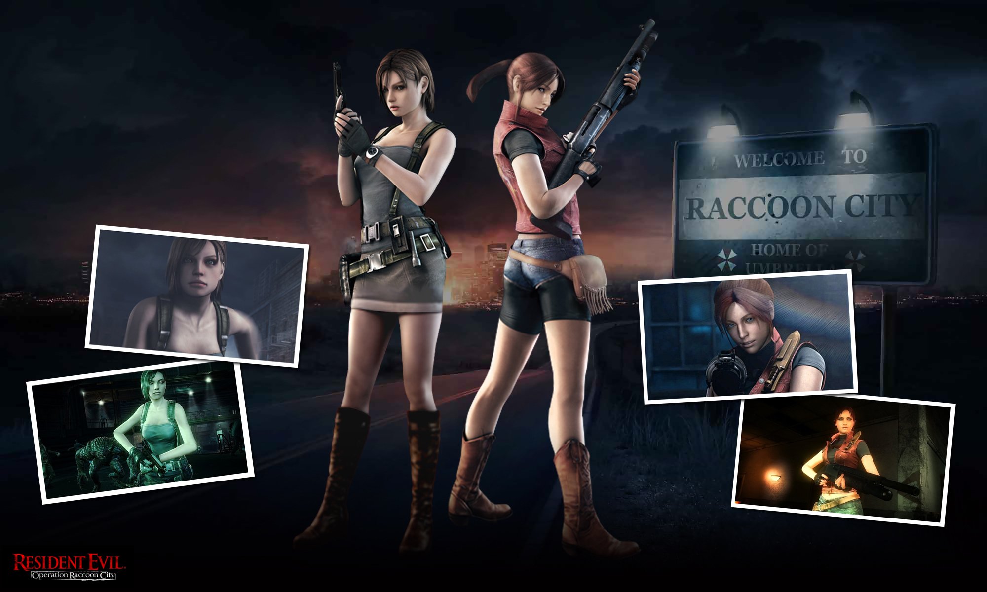 resident evil resident evil: operation raccoon city biológicamente peligroso claire redfield jill valentine pistola arma escopeta