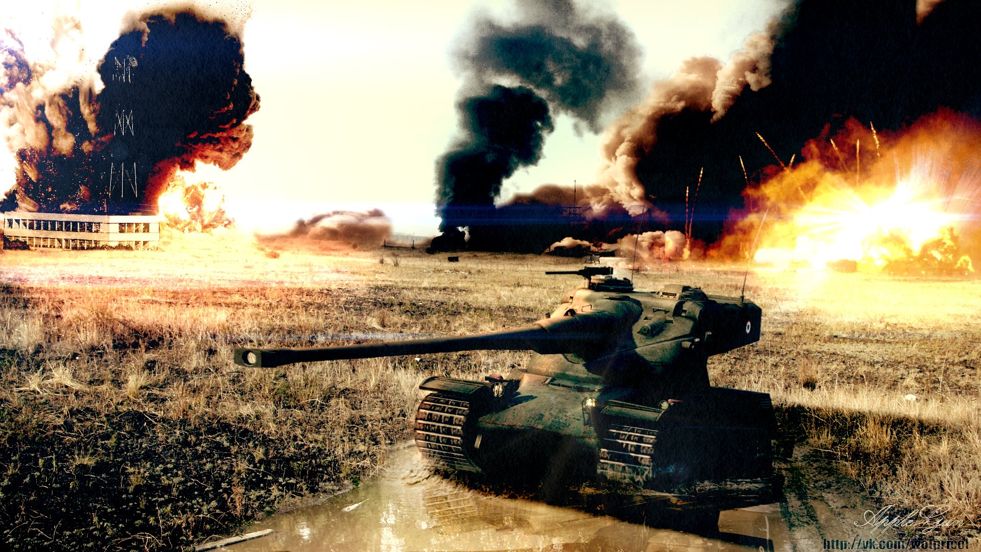 wot world of tanks tanks tank art france amx-50b explosions the field