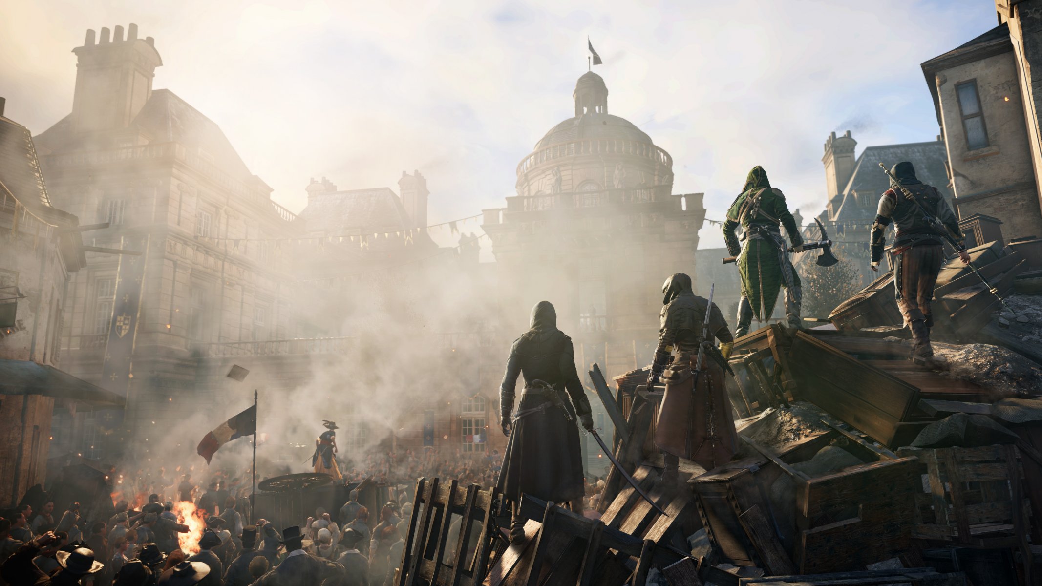 assassin s creed: unità francia città assassini bandiera