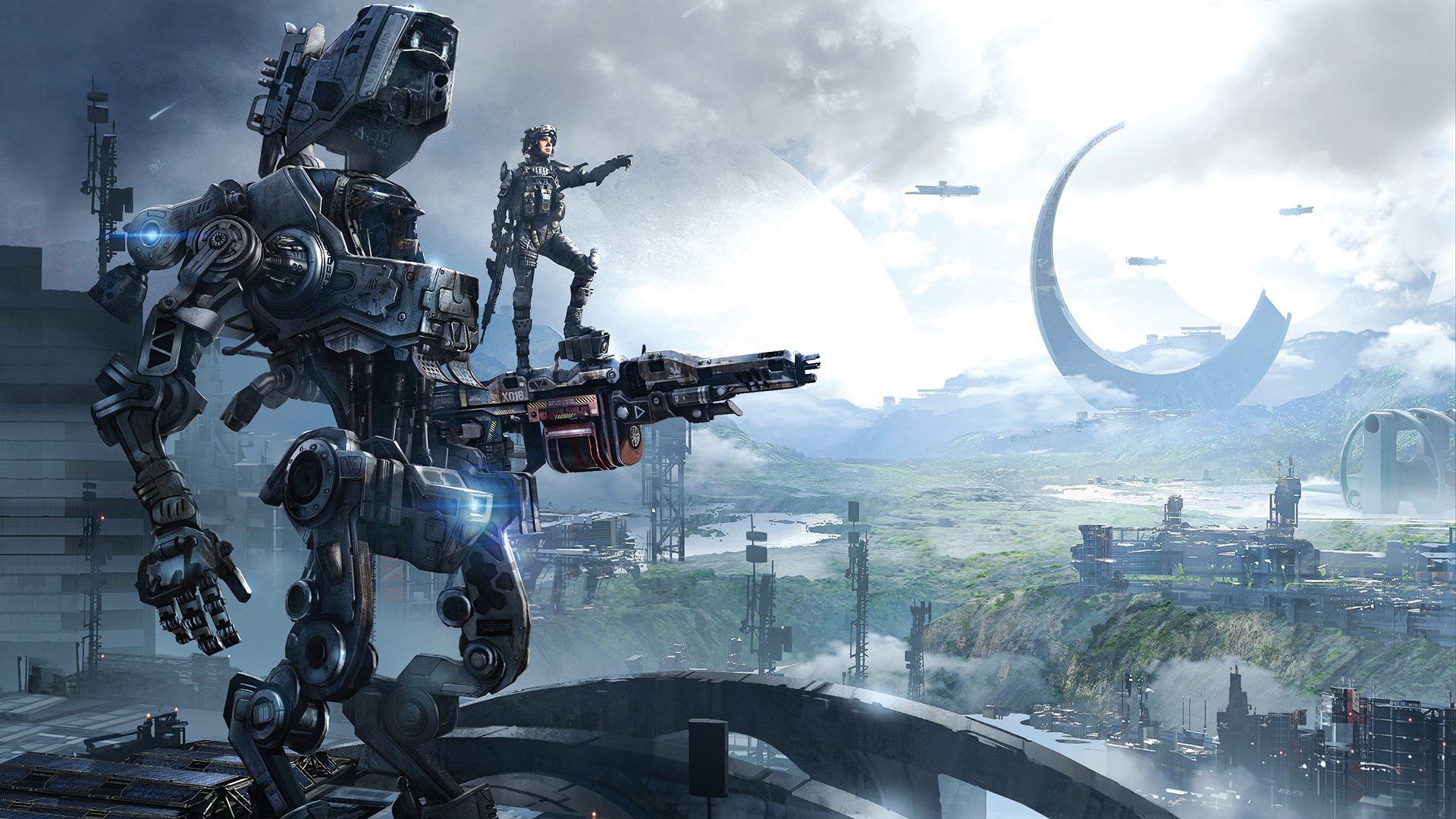 titanfall: borde de la frontera reaparición de entretenimiento electronic arts ea robot soldado titán piloto edificios armas cazador equipo dlc titanfall