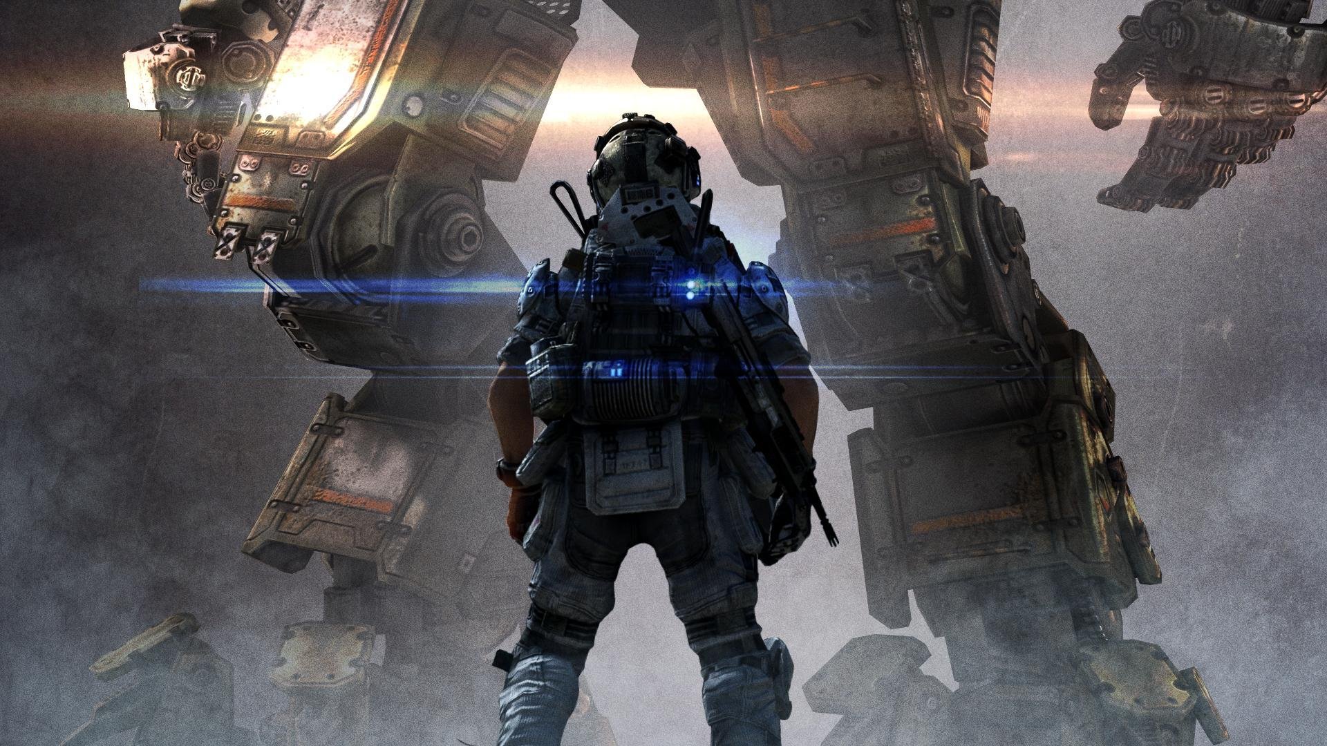 titanfall respawn entertainment electronic arts ea robot soldat titan pilote lumière lumières armes ferveur chasseur équipement