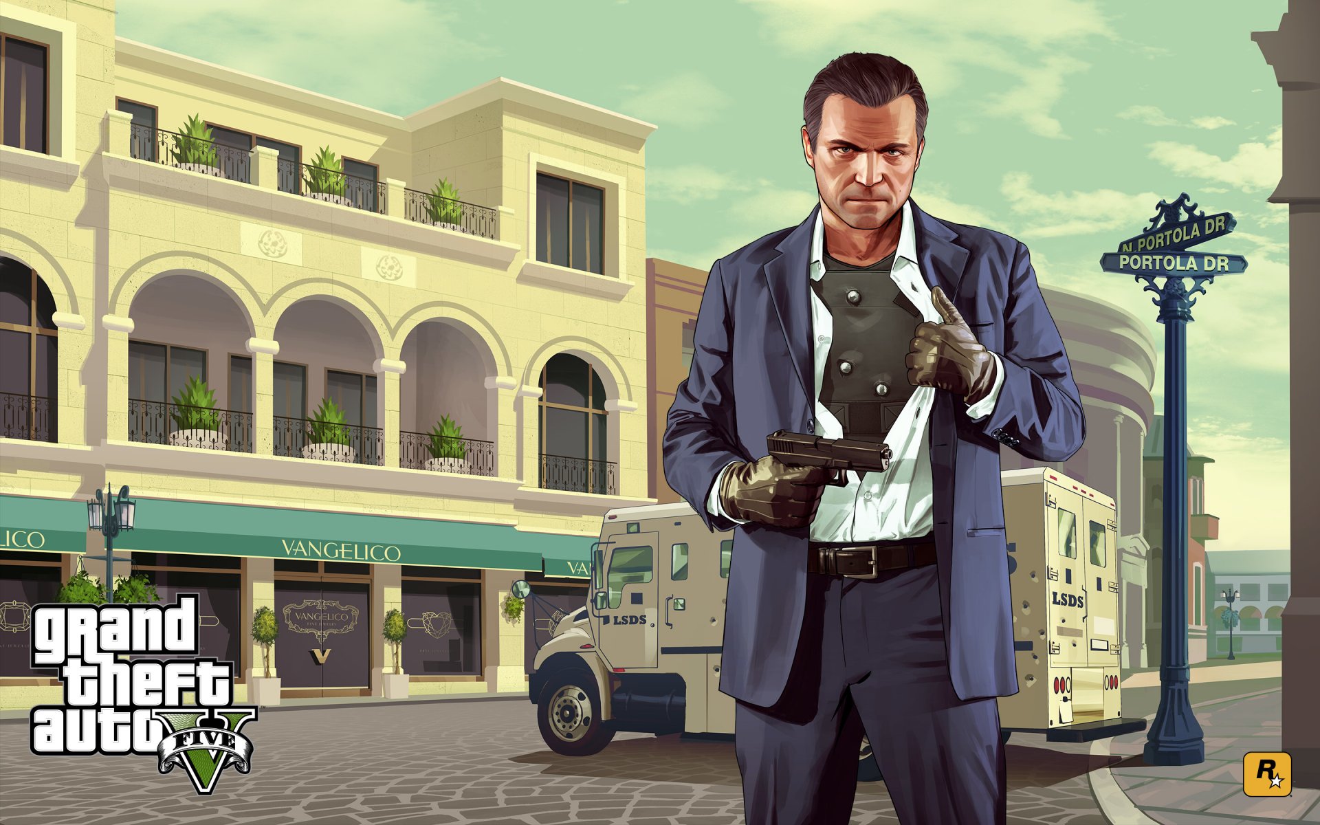 grand theft auto v michael de santa arte armi