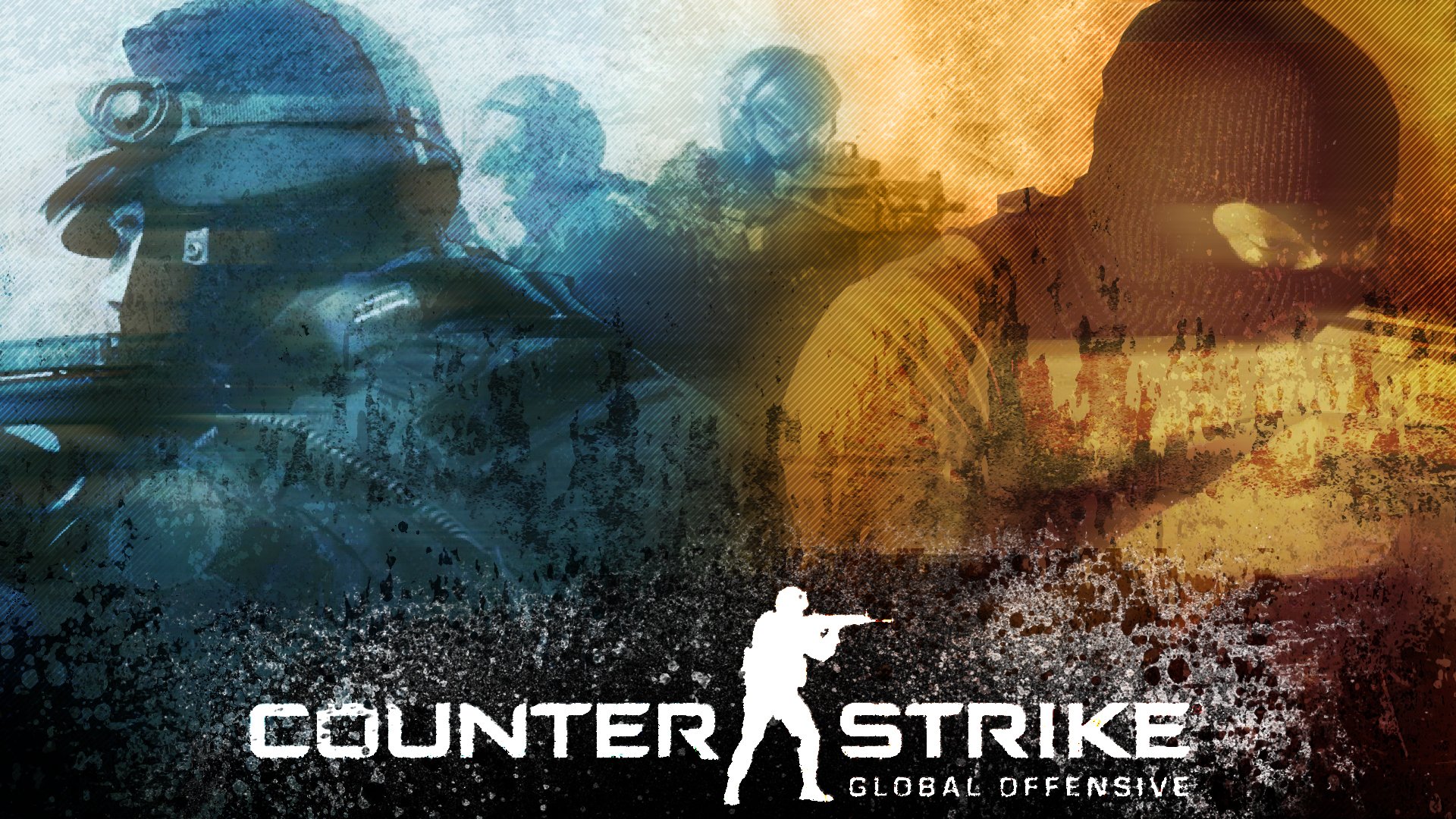 inscription logo nom counter-strike guerre jeu de tir mitrailleuses soldats hommes armes