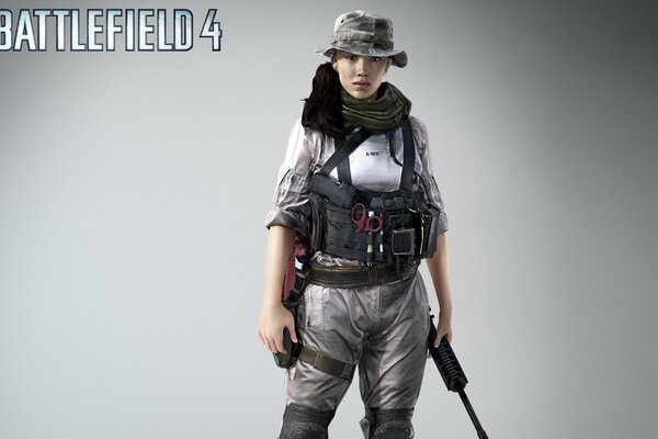 Screensaver for the desktop of the game Battlefield girl