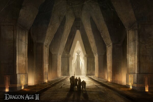 A corridor filled with light from the dragon age game