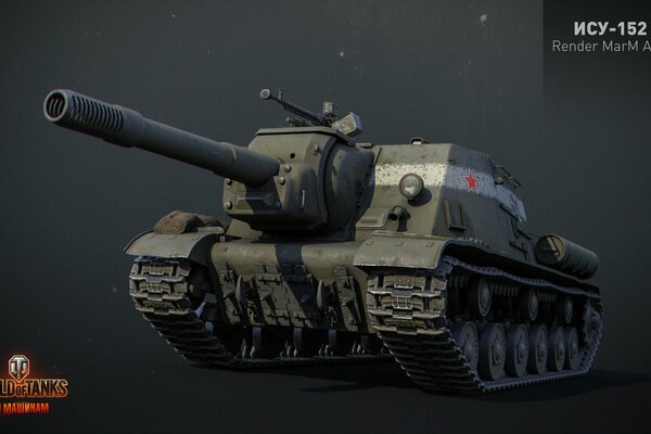 Мир танков ису-152 на тёмном фоне