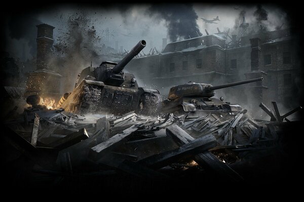 The world of tanks is made of rubble and ruins