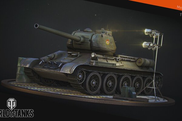 T-34-85 de World of Tanks vista lateral