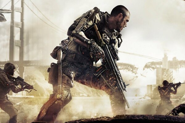 Call of Duty soldiers and gunfight