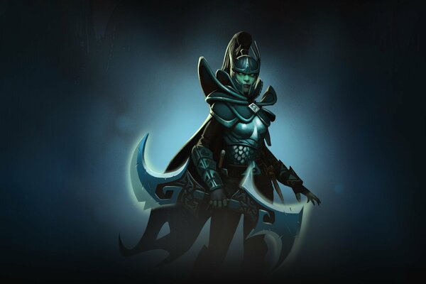 A girl in a scary costume from dota