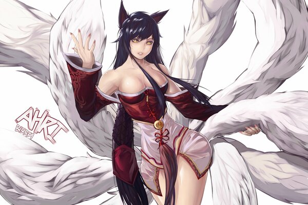 Le regard du renard ahri de League of Legends