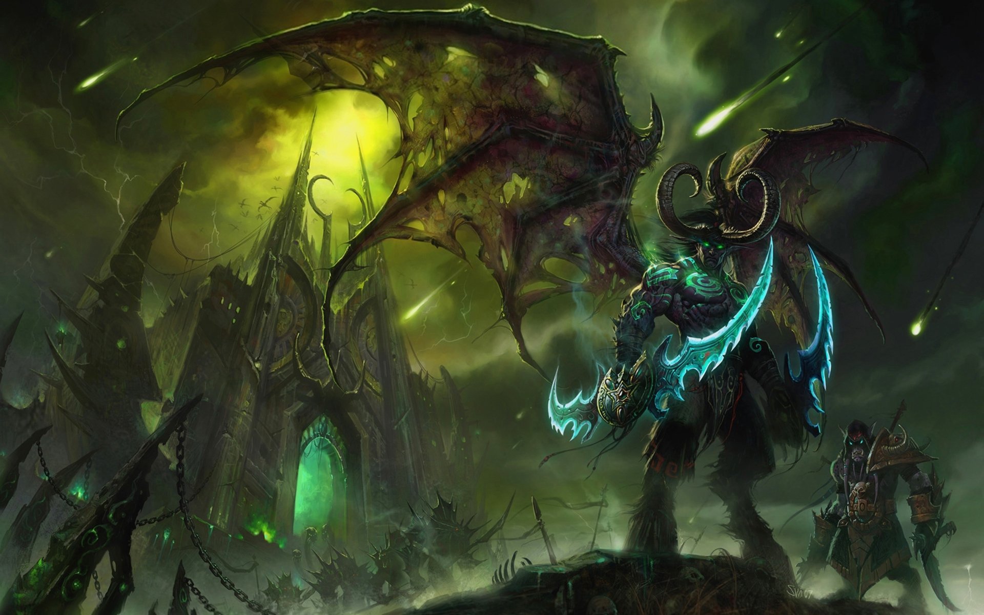 illidan tempesta furia signore delle terre esterne tempio nero mondo di warcraft demone valle della luna fantasma tempesta furia illidan wow ali corna