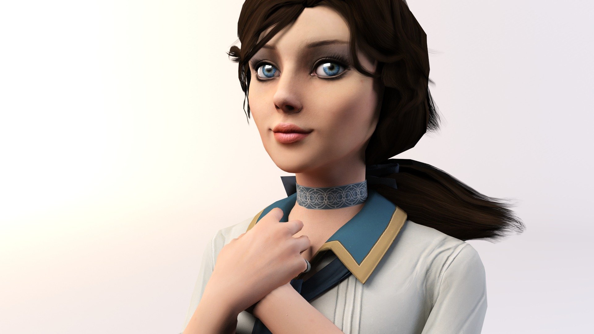 elizabeth bioshock infinite 3dmax oczy spojrzenie włosy