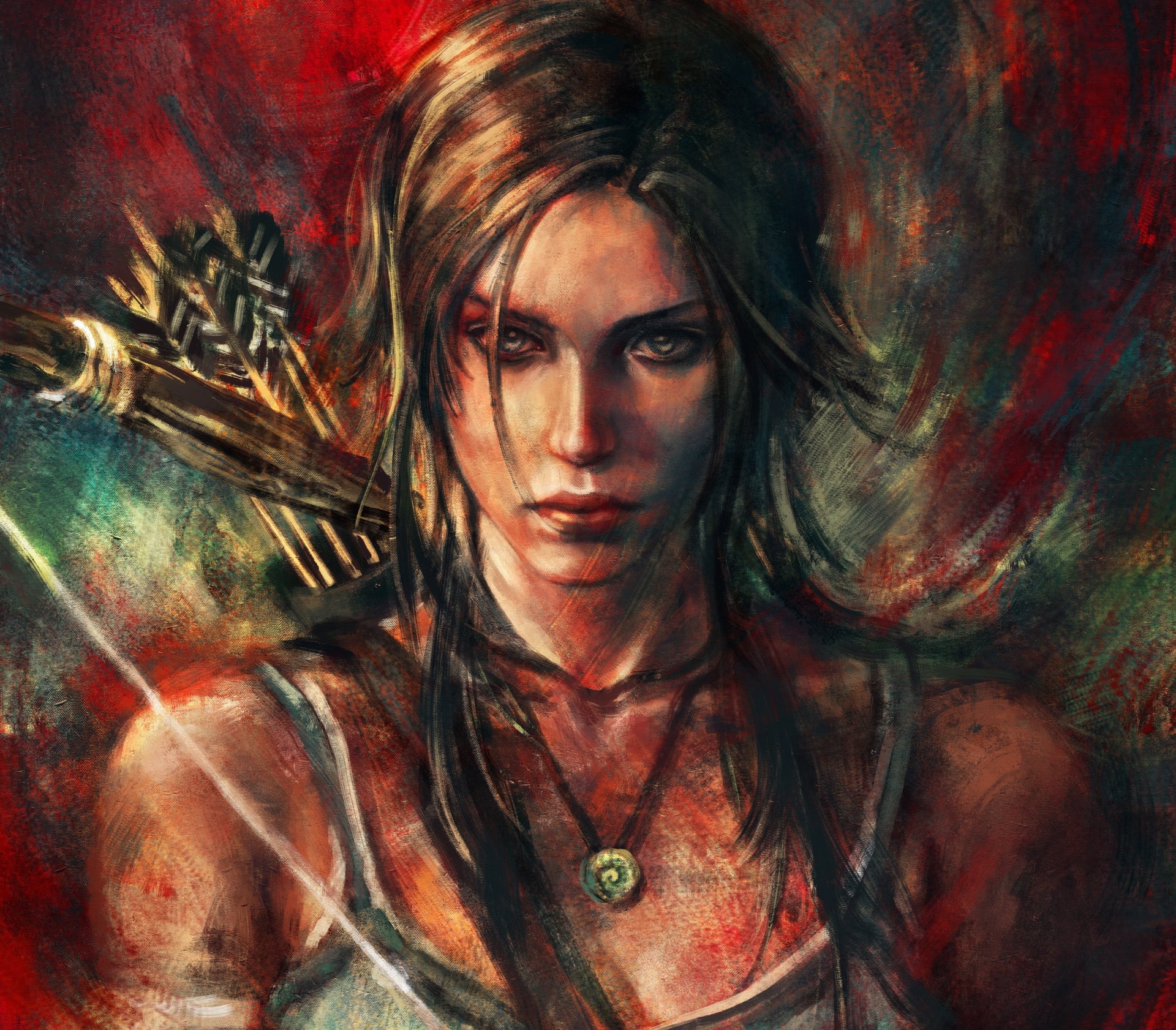 kunst alicexz tomb raider lara croft mädchen bogen pfeile