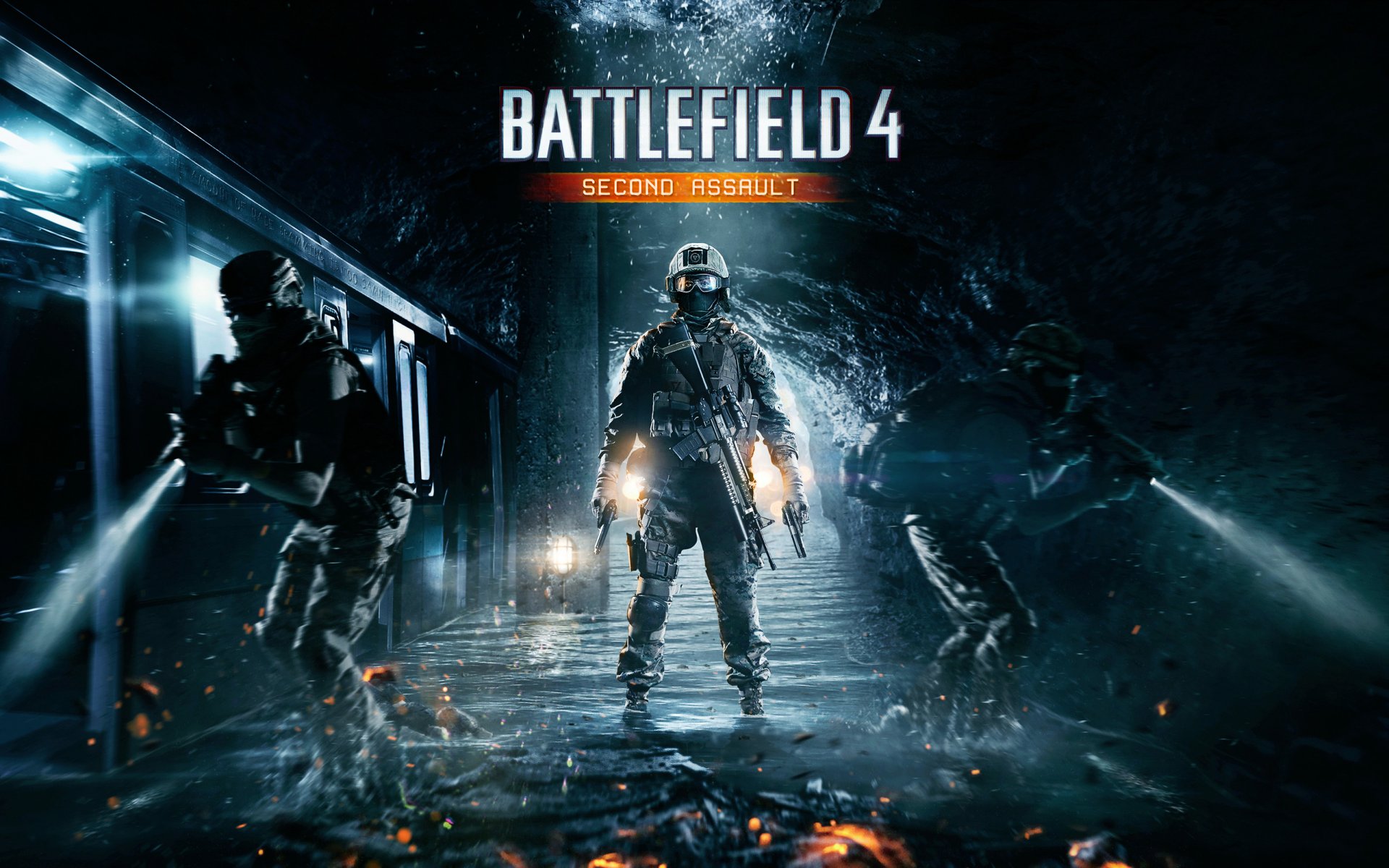 battlefield 4 segundo asalto metro agua soldado linterna pistola ametralladora