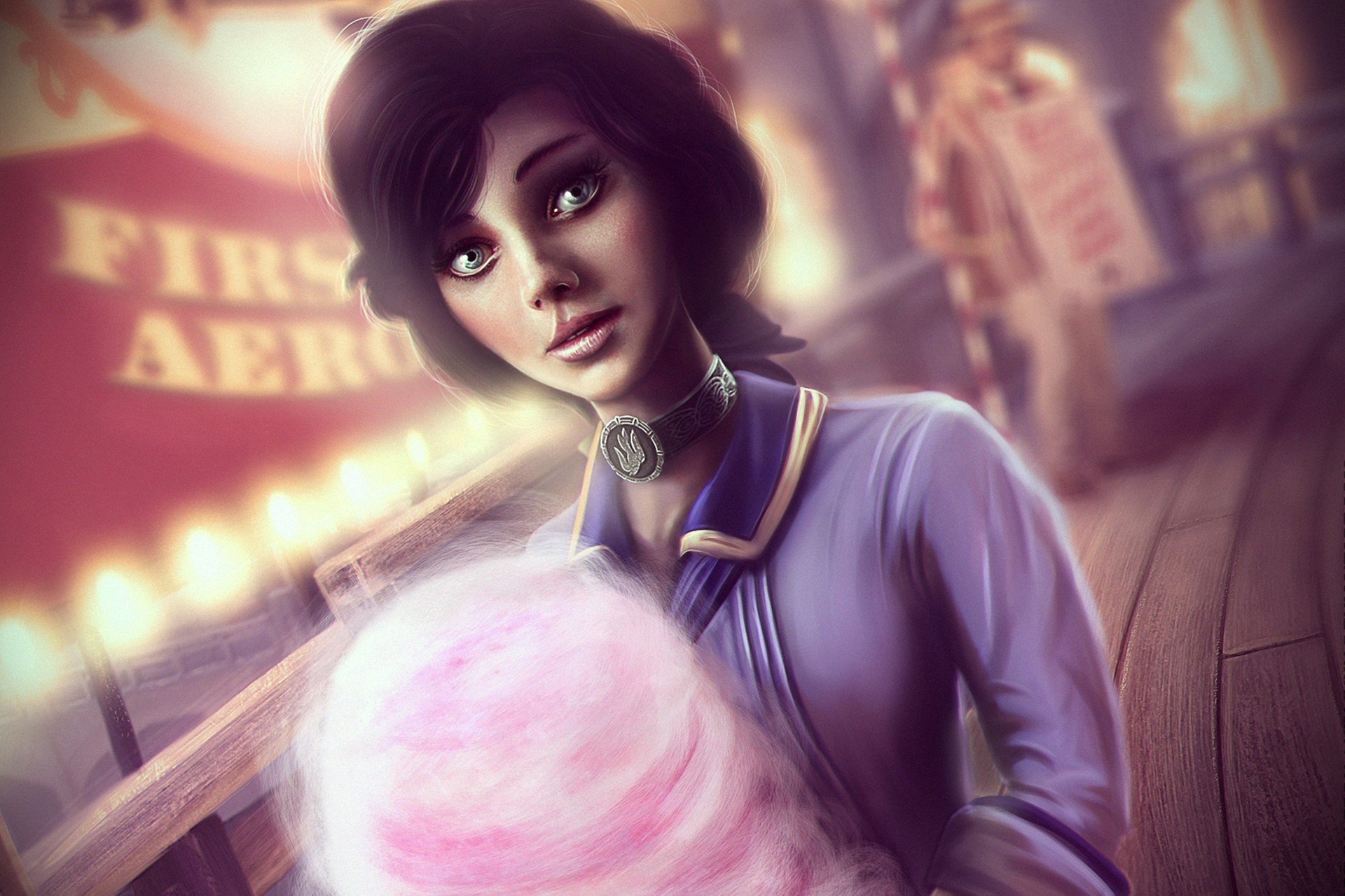 art bioshock infini elizabeth fille barbe à papa