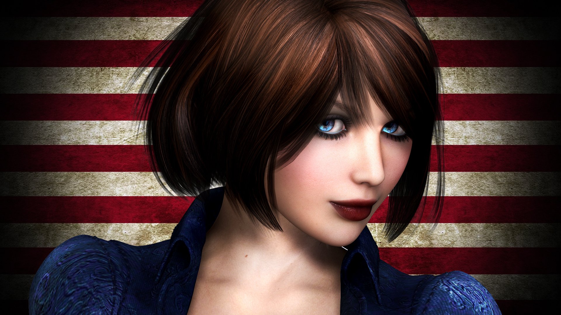 bioshock infinite elizabeth rendering spiel mädchen gesicht blick blaue augen