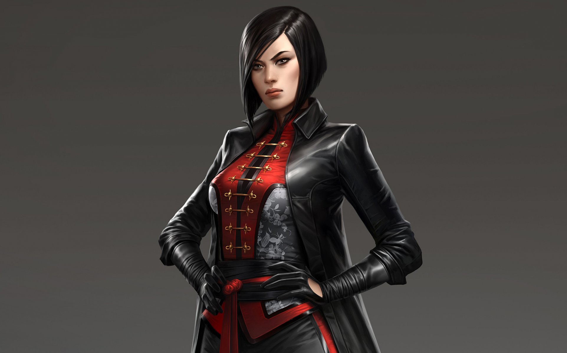 batman: arkham origins lady shiva shiva sandra wu san sandra woosan combattente ninja sguardo guanti mantello wb games montréal warner bros. interactive entertainment