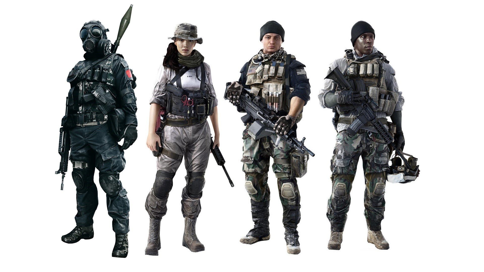 battlefield 4 tombstone team battle pistol weapon heavy pistol gas mask soldier girl man chemical light bulletprof vest medical paramedical rocket hand grenade grenade charge flag usa china scissors helmet camu