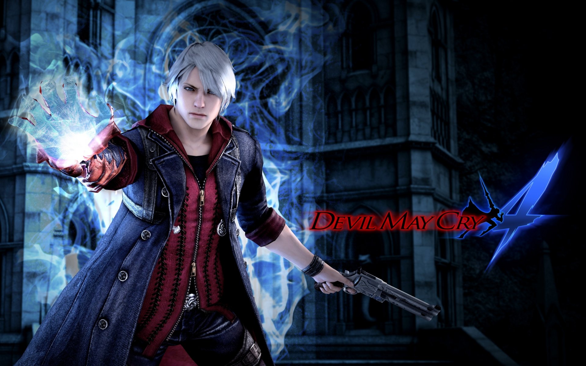 devil may cry 4 dmc 4 sfondi di gioco ceriselightning fanart nero pistola rosa blu diavolo che porta nero revolver rosa blu mano