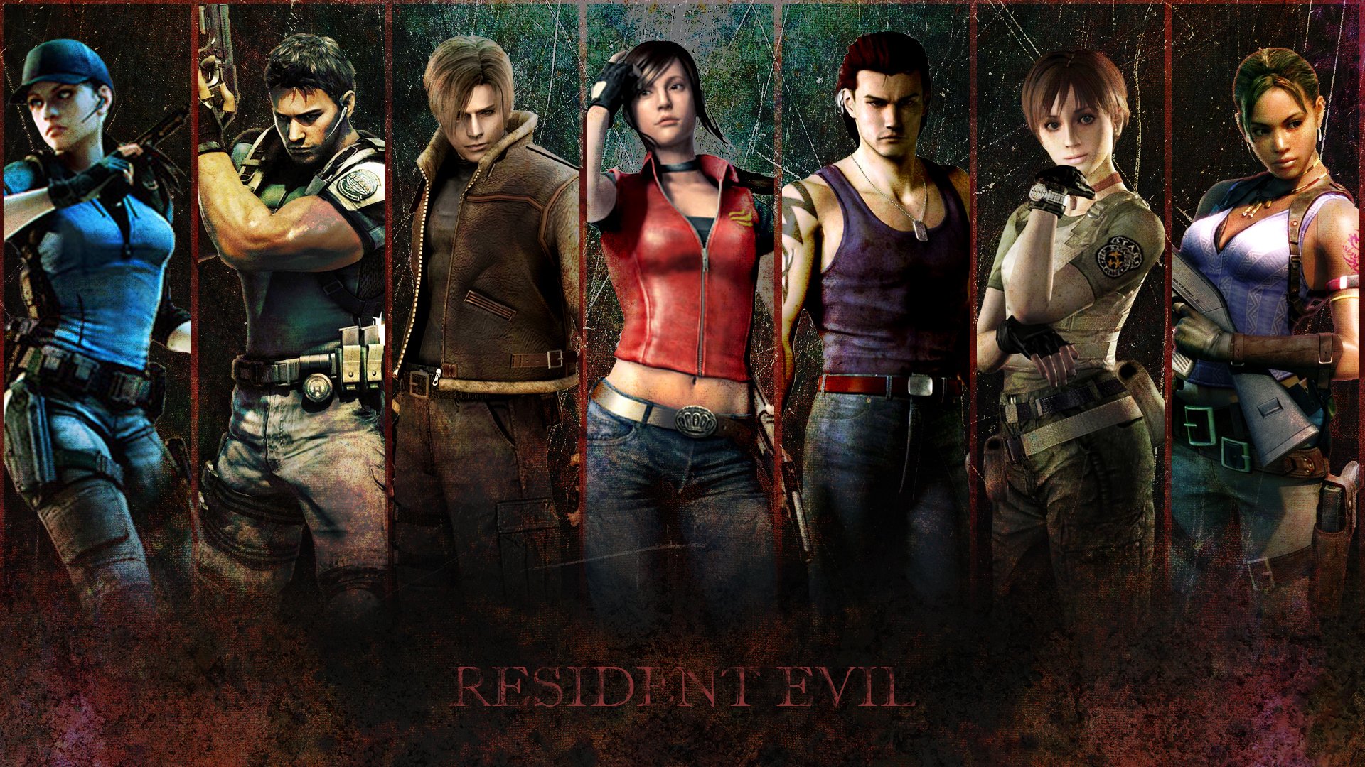 resident evil biohazard jill valentine chris redfield leon scott kennedy claire redfield billy coen rebecca chambers sheva alomar