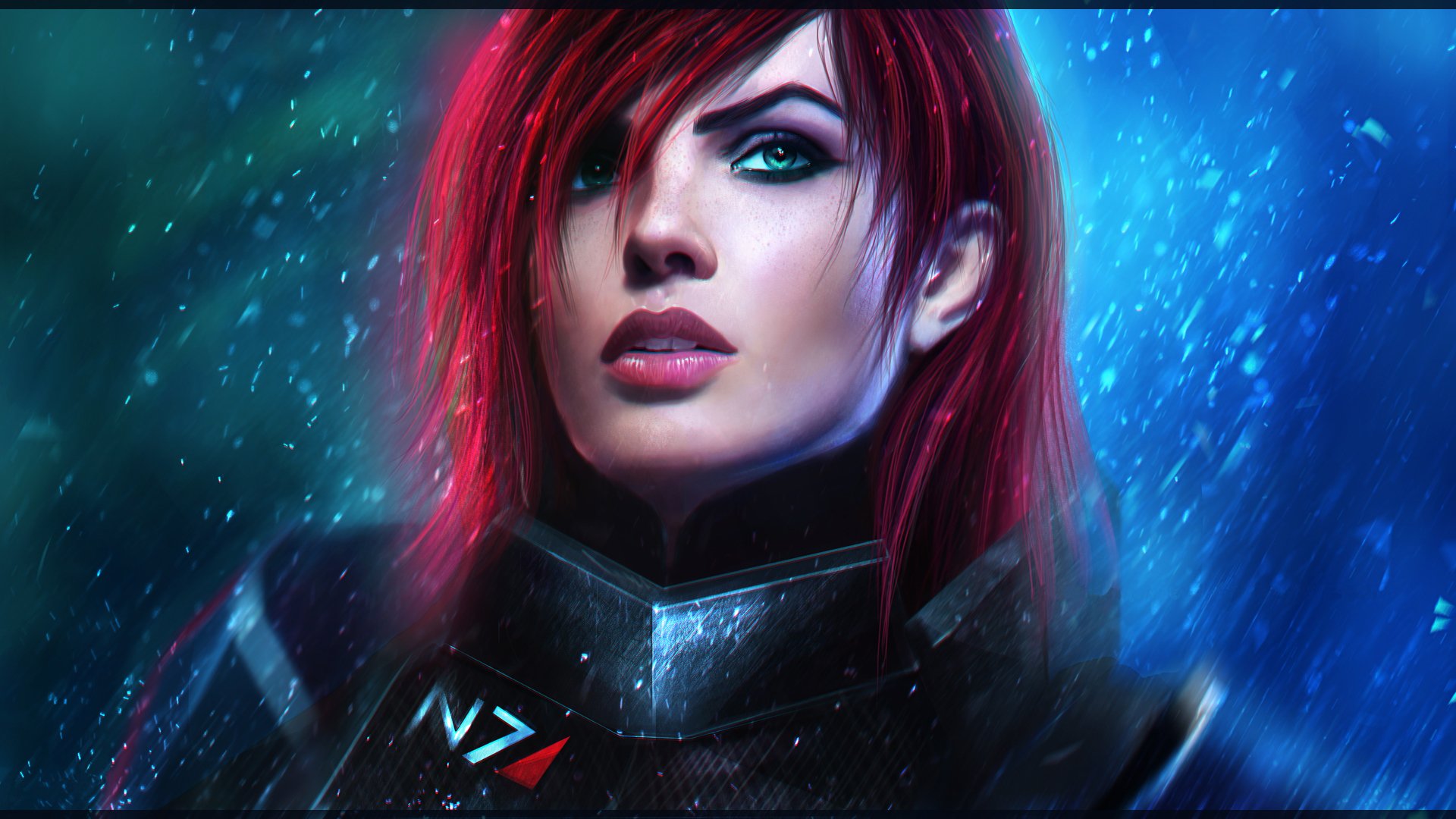 mass effect sztuka shepard dziewczyna bioware twarz