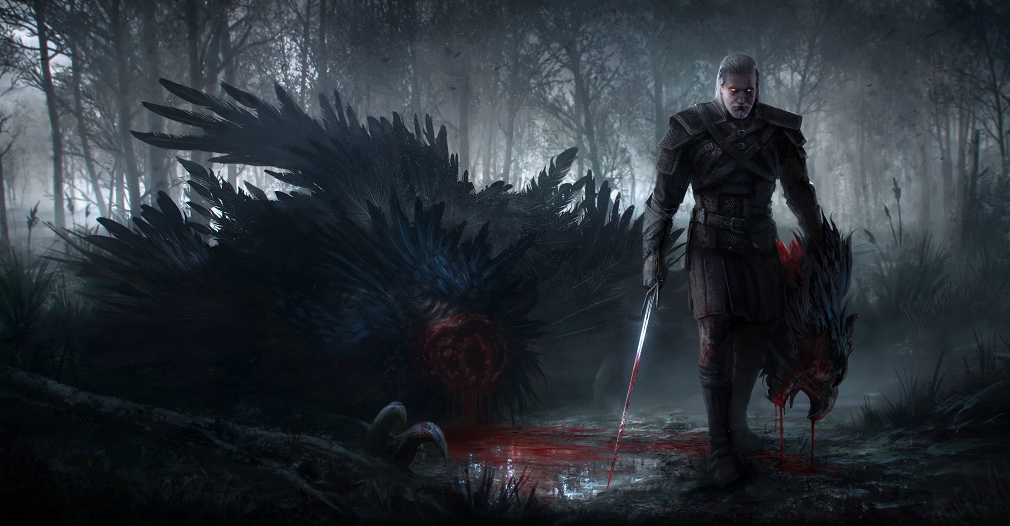 the witcher 3: wild hunt forest geralt griffon