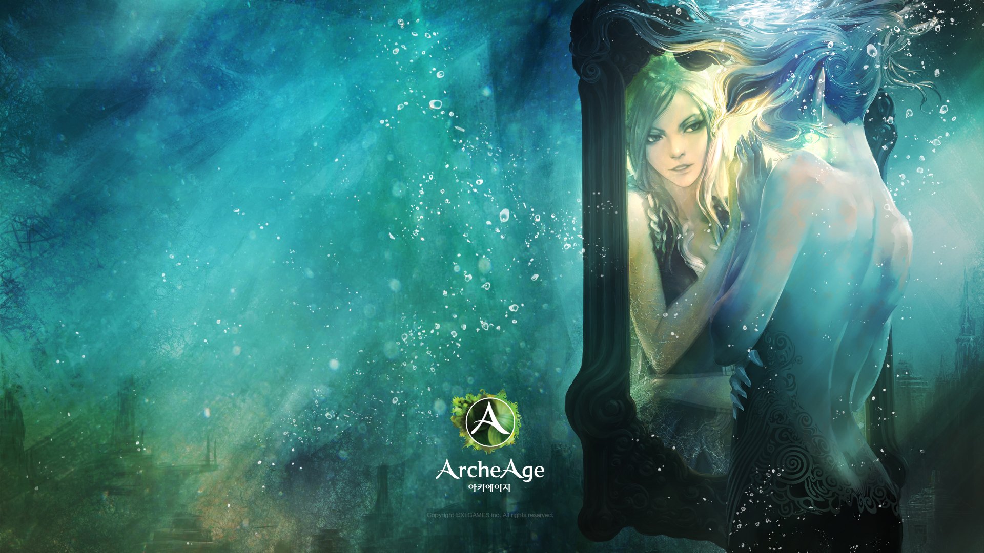 archeage mmorpg online game art girl elf mirror reflection mmorpg art